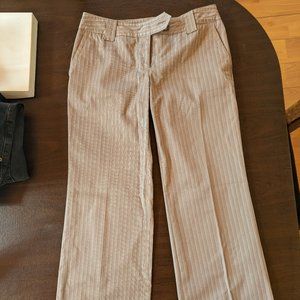 Ann Taylor Striped Beige and White Trousers